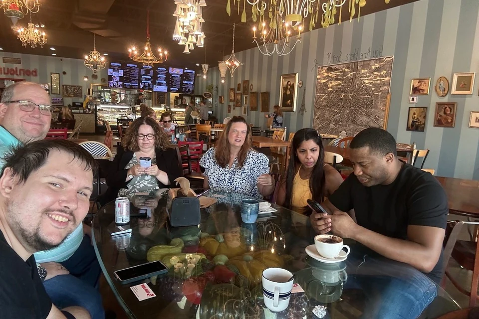 AHF Charlotte meetup - members gathered at a café